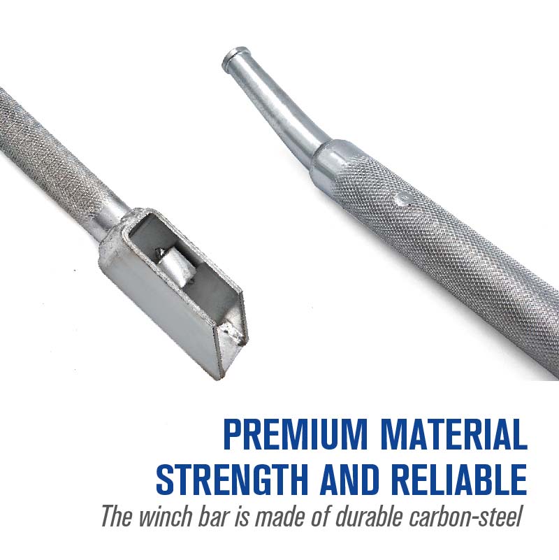 winch bar is made of durable carbon-steel