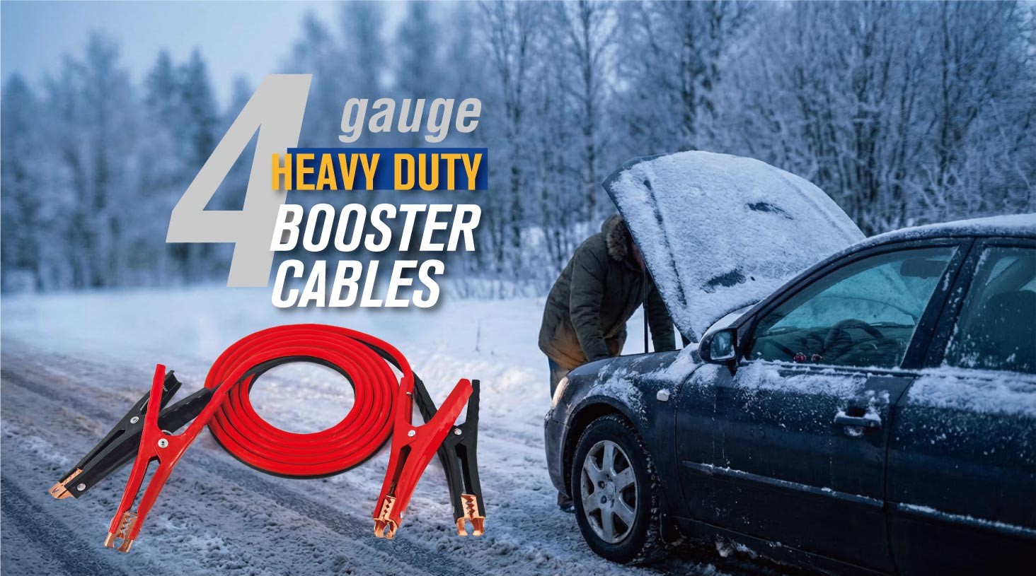 4 gauge heavy duty booster cables 4 gauge 20 feet jumper cables