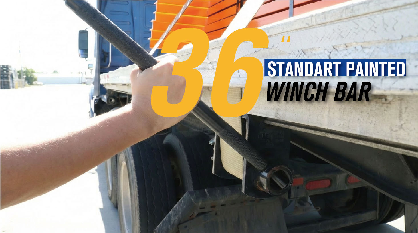 36 Inches Black Powder Coated Winch Bar Black Powder Coated Winch Bar