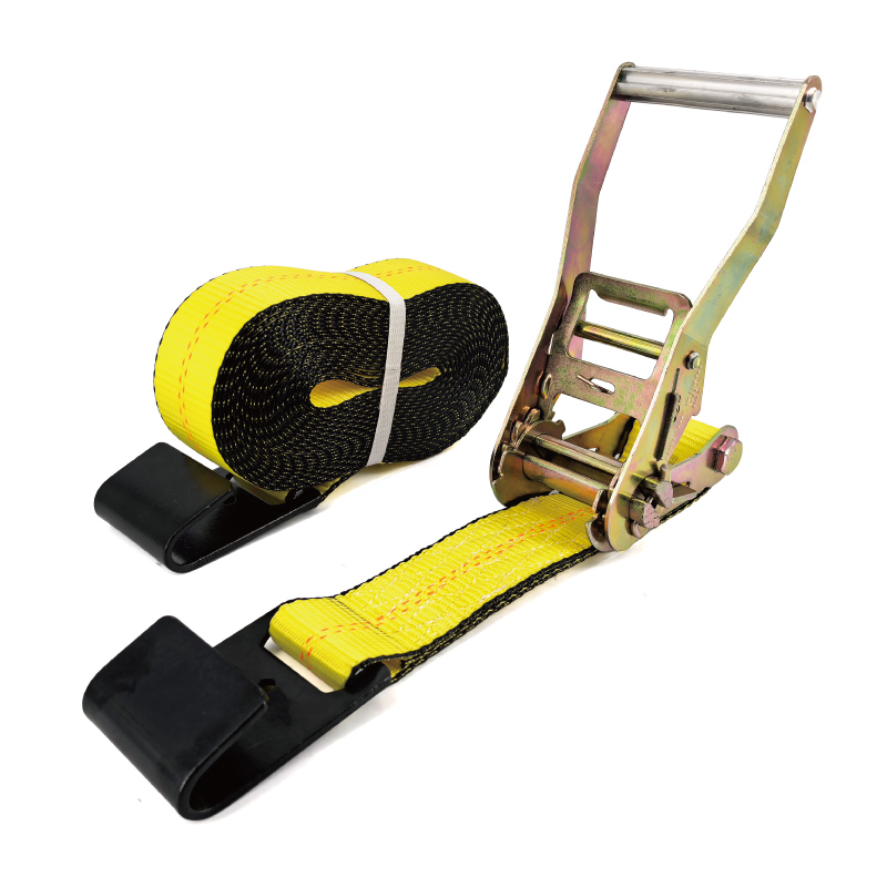 2" x 27' Premium Tie-Down Ratchet Strap with Flat Hooks & Black Edges