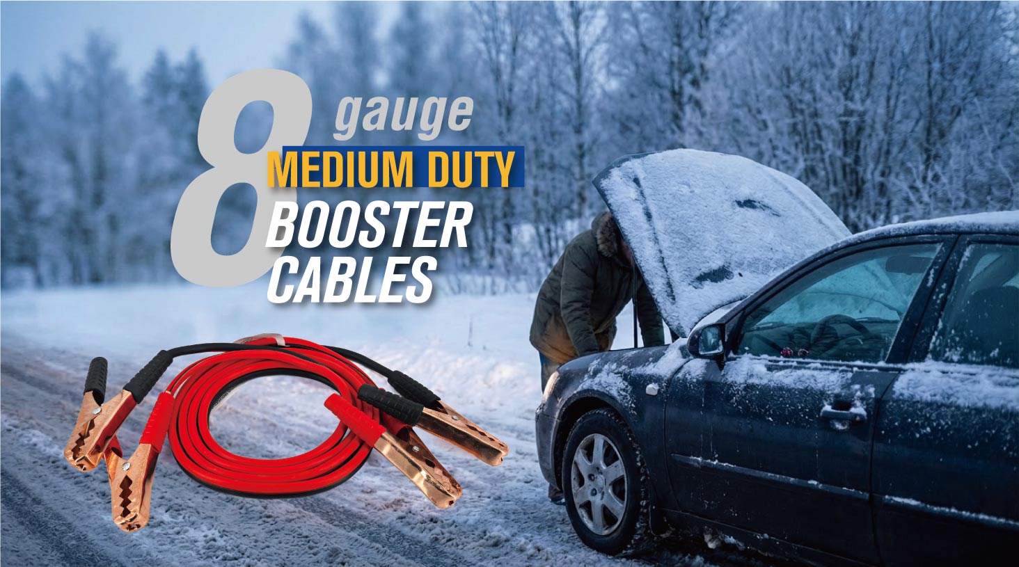 8 gauge super duty booster cables 8 gauge 16 feet jumper cables